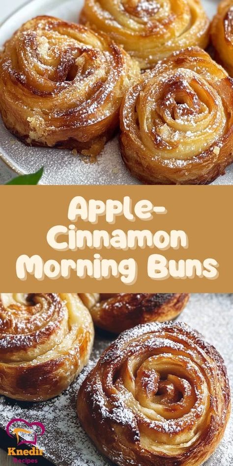 These flaky, buttery apple-cinnamon morning buns are a bakery-style breakfast pastry you can easily make at home! Each bite is packed with warm cinnamon, caramelized apples, and golden layers of dough. Perfect for brunch, holidays, or cozy fall mornings! Try this easy homemade recipe and impress your family! ☕🍂 #AppleCinnamon #MorningBuns #BakingRecipe #BrunchIdeas #FallBaking Cinnamon Morning Bun, Morning Buns, Morning Bun, Caramelized Apples, Caramelised Apples, Breakfast Pastry, Easy Dessert Ideas, Impressive Recipes, Breakfast Pastries