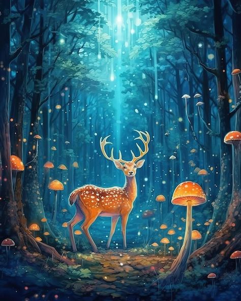 Superhero Oc, Animal Hybrids, Magical Beasts, Interesting Creatures, Deer Wallpaper, Sky Digital, Stone Wallpaper, Mystical Forest, Forest Creatures