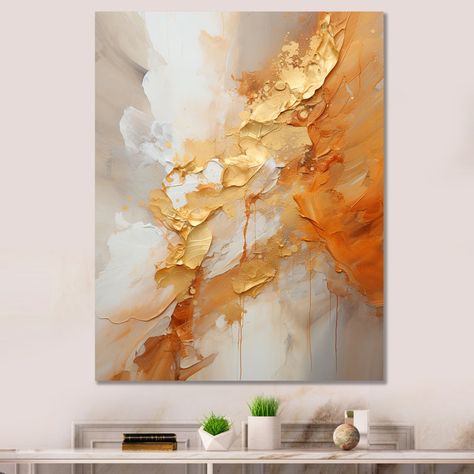 Gold Abstract Painting, Abstract Wall Painting, White Champagne, Calligraphy Art Print, Intuitive Painting, Abstract Floral Art, Acrylic Pouring Art, Textured Canvas Art, Art Texture