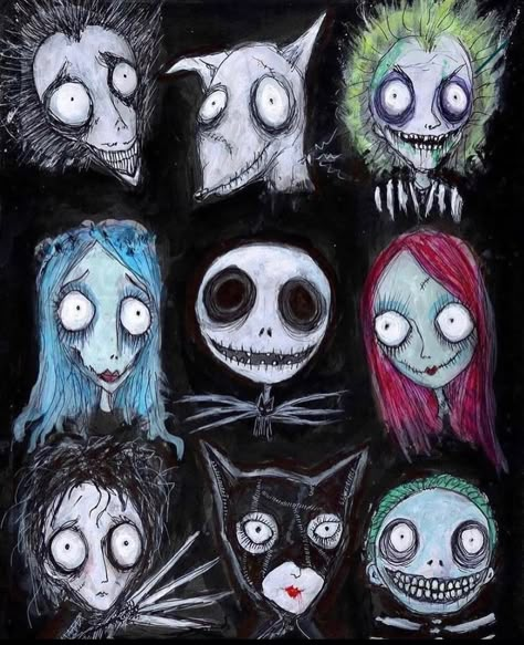 Drawing Nightmare Before Christmas, Tim Burton Dogs, Tim Burton Drawings Style, Tim Burton Drawings, Tim Burton Art Style, Dogs Drawing, Nightmare Before Christmas Drawings, Tim Burton Characters, Christmas Drawings