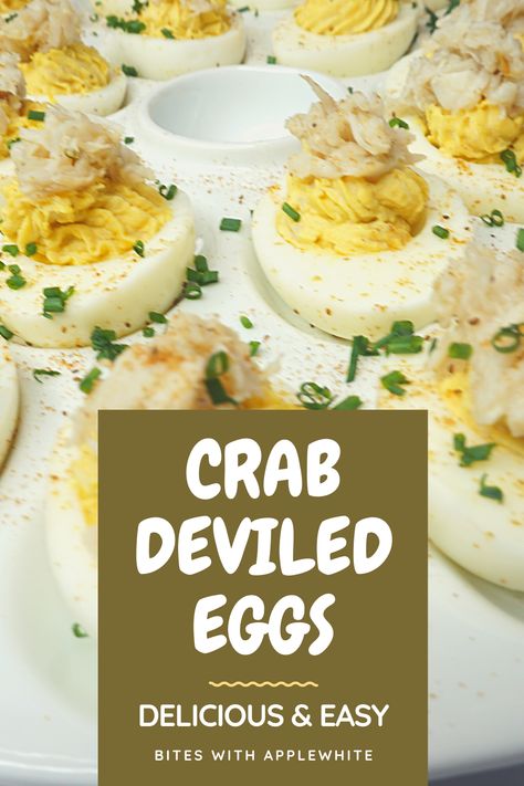 Deviled Eggs With Crab Meat, Crab Claw Meat Recipes, Eggs Bites, Crab Deviled Eggs, Crab Claw Recipes, Crab Deviled Eggs Recipe, Simple Deviled Eggs, Meal List, Devil Eggs