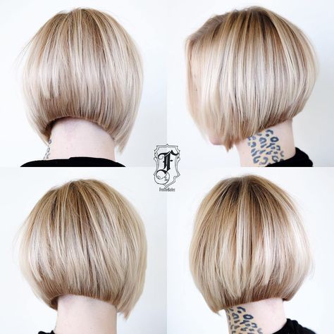 Blonde Graduated Bob Blonde Graduated Bob, Short Graduated Bob, Birthday Pug, Graduated Bob Hairstyles, Bob Hairs, Graduated Bob Haircuts, Graduated Bob, Layered Bob Short, Bob Hairstyles For Thick