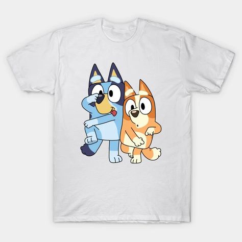 Bluey and Bingo - Bluey - T-Shirt | TeePublic Bingo Bluey, Kids Shirts Design, Bluey And Bingo, Bluey Bingo, Travel Shirts, Cartoon Dog, Kids Magnets, 4th Birthday, Dog Tshirt