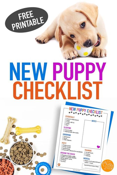 Everything you need for a new puppy in this FREE printable New Puppy Checklist! Whether you are adopting a puppy or an adult dog, dog moms need this handy checklist of must have pet supplies. #pets #dogs #newpuppy #puppy New Puppy Checklist, Puppy Checklist, Puppy Proofing, Puppy Pads, Puppy Supplies, Pets Dogs, Puppy Adoption, Puppies Funny, Dog Dog