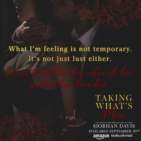 ✨TEASER: TAKING WHAT’S MINE by @siobhandavisauthor is coming September 10th! #PreOrderNow https://bit.ly/TWMEbook Why you need to #ONECLICK this book… 🔥Dark 🔥Mafia 🔥Age Gap (OM/YW) 🔥Arranged Marriage 🔥Forced Proximity 🔥Enemies to Lovers 🔥No one is touching her but me/Touch Her and Die 🔥Forbidden The moment I lay eyes on Valentina Ferraro, I know I have to have her. There’s just one teeny problem—her husband. So, I do what any red-blooded, possessed made man would do and I proposition him. ... Going Nowhere, Age Gap, Arranged Marriage, Bad Blood, Touching Herself, September 10, Kindle Unlimited, Book Nooks, Aesthetic Stickers