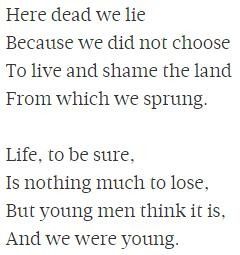 ww1 poem "here dead we lie" by a.e housman Desolation Row, Bob Dylan, Things To Think About, Poetry, Media, Quotes