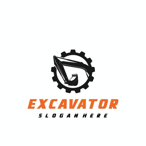 Heavy Equipment Logo, Excavator Logo, Advertising Logo, Tool Logo, Road Construction, Construction Logo, Round Logo, Heavy Equipment, Logo Templates