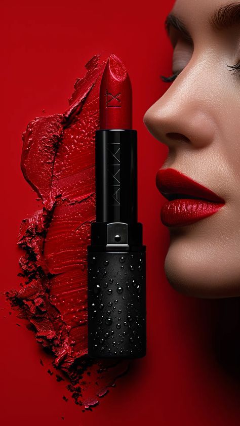 Cosmetics Photography Creative, Lipstick Advertising, Lipstick Campaign, Lipstick Advertisement, Cosmetics Model, Hoarding Design, Lipstick Ad, Lancome Lipstick, Makeup Ads