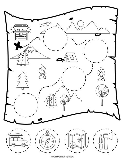 Free Treasure Map Printable Treasure Map Drawing, Treasure Maps For Kids, Treasure Hunt Map, Make Your Own Map, Summer Activity For Kids, Create Your Own Map, Activity Printables, Map Games, Map Worksheets