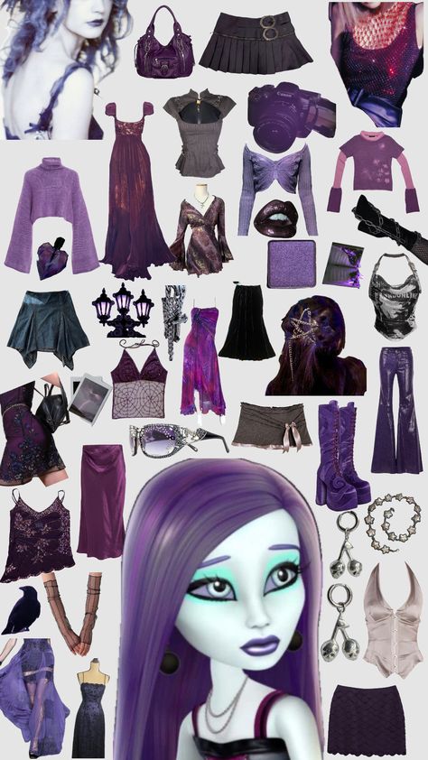 Spectra Vondergeist style guide #monsterhighspectra #spectravondergeist #stylemoodboard Spectra Vondergeist Aesthetic Outfit, Spectra Inspired Outfits, Spectra Monster High Costume, Monster High Spectra Aesthetic, Spectra Vondergeist Cosplay, Monster High Style Clothes, Spectra Cosplay, Spectra Costume, Spectra Vondergeist Outfit