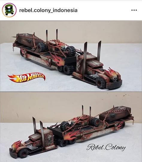 Hot Wheels Real Life, Zombie Vehicle, Custom Diecast, Hot Wheels Garage, Hot Wheels Custom, Dark Future, Wheel Art, Custom Hot Wheels, Miniature Cars