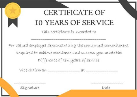 10 Years Service Award Certificate: 10 Templates to Honor Years of Service - Template Sumo Years Of Service Recognition, Service Award Certificate, Hr Office, Certificates Template, Funny Awards, Blank Certificate Template, Church Pulpit, Service Template, Employee Awards