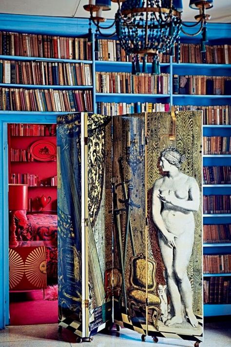 She's got quite the storyline.............. Fornasetti Interior, Surrealism Interior, Art Deco Home Design, Brand Interior, Patchwork Decor, Colorful Room Decor, Famous Interior Designers, Piero Fornasetti, Art Deco Home