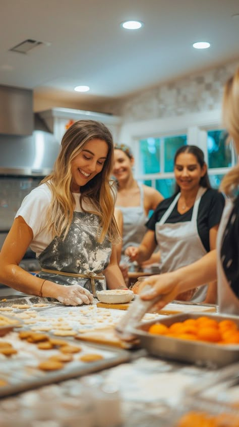 Joyful Baking Session: #Happy young #lady enjoying a fun #bake session with #buddies in a home #cookingarea. #fun #home #aiart #aiphoto #stockcake ⬇️ Download and 📝 Prompt 👉 https://stockcake.com/i/joyful-baking-session_426589_278059 Baking Lifestyle Photography, Baking Vision Board, Baking Photoshoot Ideas, Bakers Photoshoot Ideas, Class Photoshoot, Easter Celebration Ideas, Baking Photoshoot, Baking With Friends, Women Baking