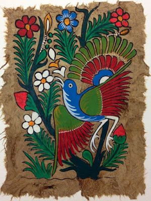 Amate Bark Painting, Multi Cultural Art, Mexican Folk Art Painting, Bark Painting, Hispanic Art, Mexican Paintings, 7th Grade Art, Mexican Culture Art, Arte Folk