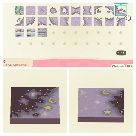 Acnh Black And Pink Path, Acnh Purple Path Codes, Celestial Acnh Codes, Purple Acnh Codes, Acnh Cosmos, Acnh Purple Design Codes, Acnh Star Path, Animal Crossing Stars Path, Acnh Paths Designs Fairy