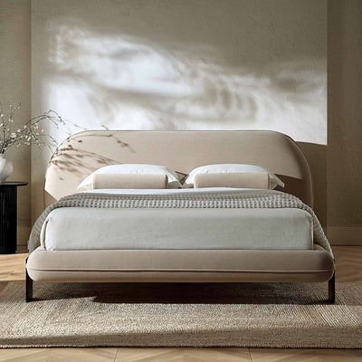 Double Beds | daals Super Kingsize Bed, Oval Headboard, Low Headboard Bed, Upolstered Bed, Bed With Legs, Shaped Cushions, Headboard King Size, Super King Bed, King Sized Bed