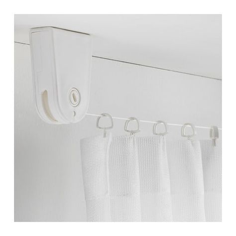 FÖRSYNT Curtain wire, white white 79 Design Bunk Beds, Different Room Ideas, Curtain Wardrobe, Basement Bedroom Ideas, Deck Roof, Kitchen Rails, Curtain Wire, Ikea Stuff, Small Space Decor