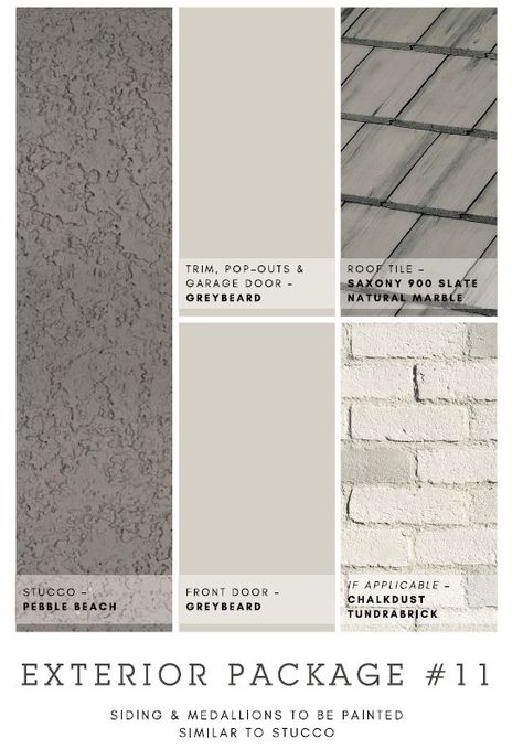 Exterior Facade Color Palette, Exterior Material Palette, Exterior Material Board, Exterior Design Mood Board, Material Palette Architecture, Taupe House, Scandinavian House Exterior, Wall Colour Texture, Villa Facade