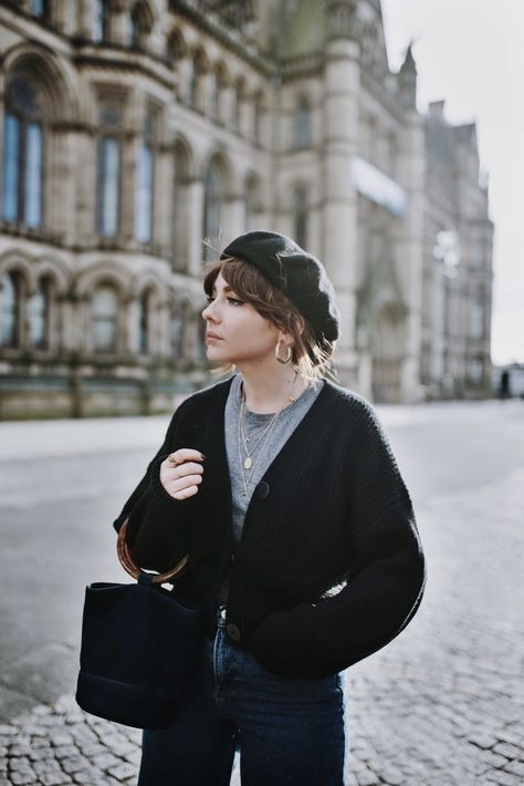 AN ODE TO THE BLACK CARDIGAN – Alice Catherine Black Cropped Cardigan Outfit, Chunky Cardigan Outfit, Cardigan Street Style, Cropped Cardigan Outfit, Black Cardigan Outfit, Alice Catherine, Black Cropped Cardigan, A Initial, Cardigan Outfit