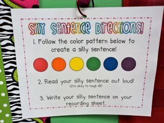 First Grade Fresh: Workstation Revamp! {& Silly Sentences} Literacy Work Stations, Word Work Stations, Silly Sentences, Reading Stations, Writing Station, Classroom Centers, Work Stations, Literacy Stations, Teaching Ela