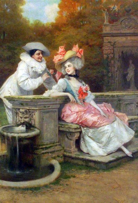 Lucius Rossi (1846-1913) | Genre painter | Masterpieces | Tutt'Art@ Bench Painting, Historical Painting, Spanish Artists, Architectural Antiques, Historical Art, San Lucas, Romantic Art, Italian Artist, Garden Bench