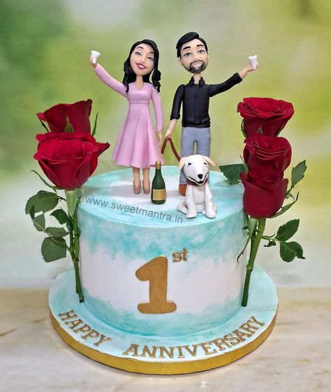 1st Anniversary Cake Designs, 1st Anniversary Cake, Marriage Anniversary Cake, Customised Cakes, Anniversary Cake Designs, Happy Anniversary Cakes, Designer Cakes, Cake Online, 1st Anniversary