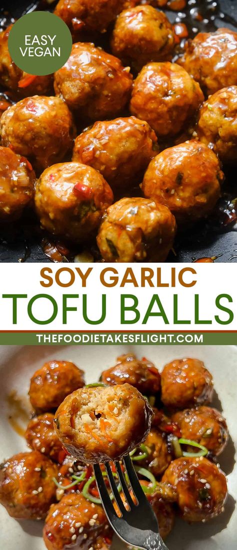 Soy Garlic Tofu, Sauce For Tofu, Soy Garlic Sauce, Tofu Balls, Plant Based Meat, Tofu Bites, Resep Vegan, Garlic Tofu, Tofu Recipes Healthy