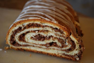 Need a great holiday sweet bread recipe for Christmas morning? This German Strudel recipe is loaded with nuts and makes two gorgeous nut rolls! Easy Nut Roll Recipe, Nut Roll Recipe, Nut Roll, Strudel Recipes, Yummy Christmas Treats, Nut Rolls, German Desserts, German Baking, Holiday Bread