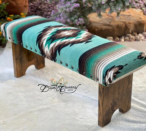 The Bench Shop – Desert Canary Southwestern Furniture, Western Bathroom Decor, Southwest Furniture, Cowhide Bench, Cowhide Decor, Furniture Makeover Inspiration, Ranch Furniture, Cowhide Ottoman, Ranch House Decor