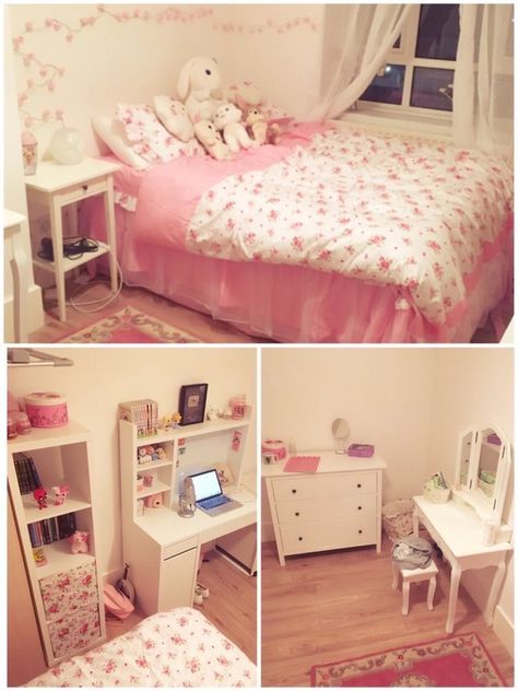 Bedroom Inspirations For Small Rooms, Kawaii Bedroom, Pastel Room, Cute Room Ideas, Pretty Room, Kawaii Room, Room Idea, Manga Artist, Pink Room