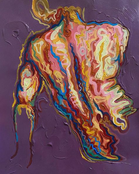 LEA ALSTAD /artist’s Instagram photo: “Swipe for all the details ➡️ Acrylic painting on paper . . . . . . . . #acrylicpainting #acrylicart #acrylicabstract #anatomy #anatomyart…” A Level Art Distortion, Human Acrylic Painting, Anatomy Art Projects, Abstract Anatomy Art, Anatomy Painting Acrylic, Brain Painting Acrylic, Human Anatomy Art Artworks, Acrylic Painting Person, Anatomy Canvas Painting