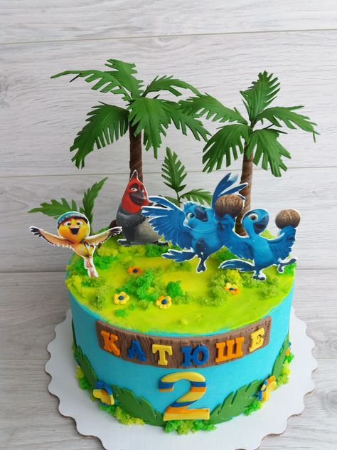 Rio Cake Ideas, Rio 2 Birthday Party Ideas, Rio Movie Themed Birthday Party, Rio Movie Birthday Party Ideas, Rio Birthday Party Ideas, Rio Birthday Party, Rio Birthday Cake, Rio Cake, Rio Birthday Parties