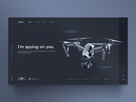 Drone Template by Sergio Arteaga Fashion Website Design, Web Trends, Modern Website Design, Graphisches Design, Industrial Design Sketch, Application Design, Web Graphic Design, Ui Design Inspiration, Web Inspiration