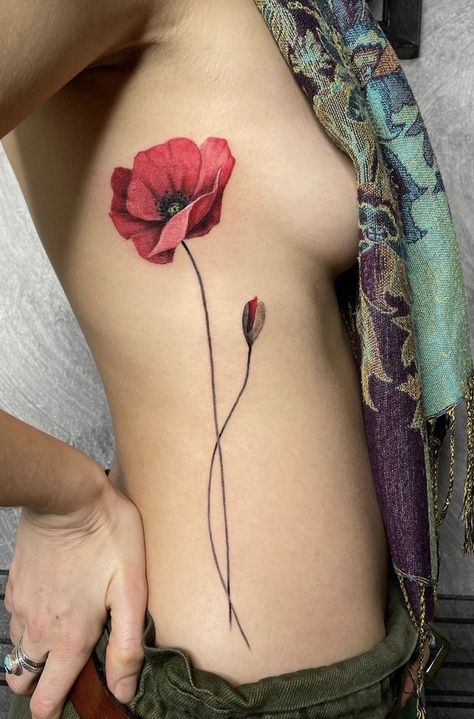 Poppy Tattoo Ideas, Tattoos Mermaid, Tattoos Tree, Tattoos Ocean, Red Poppy Tattoo, Poppy Flower Tattoo, Tattoos Butterfly, Tree Tattoos, Beautiful Tattoos For Women