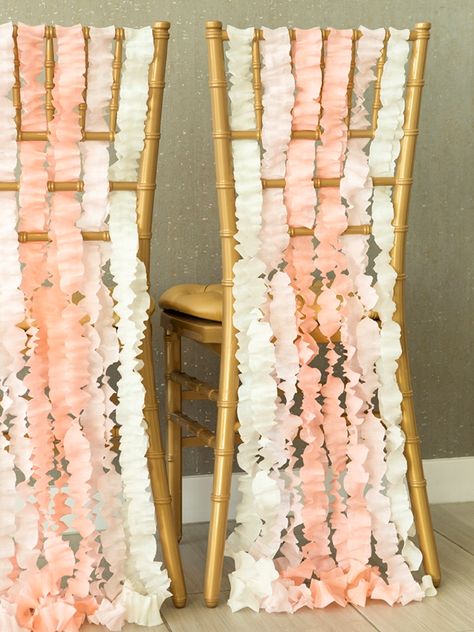 Learn how easily you can make this chic wedding chair decor out of just crepe paper!