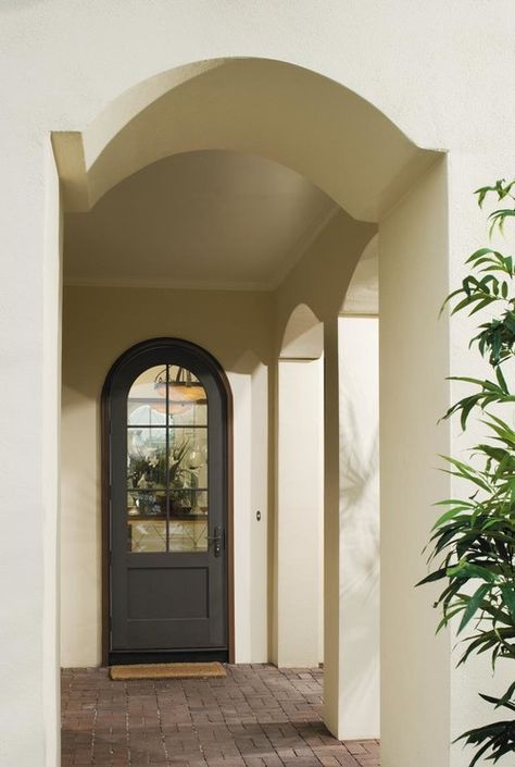 Complement your home’s curves with Pella® Architect Series® hinged patio doors. Front Door With Window, Front Door Redo, Spanish Revival House, Craftsman Front Door, Door Redo, Slider Doors, Door With Window, Hinged Patio Doors, Arched Front Door