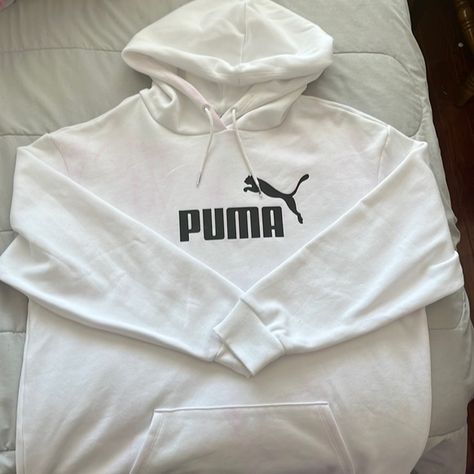 White Puma Hoodie Puma Hoodie, Puma Sweatshirt, White Puma, Spokane Wa, Puma Women, Pink Logo, My Wish List, Puma Jacket, Nike Jacket