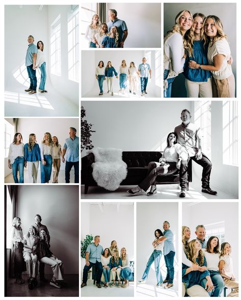 Seems like the perfect day to share this cozy indoor family shoot! ❄️ Even though it feels too soon, indoor shoots are the perfect alternative if you put off your outdoor family photos! 🤟🏼 #utahcountyphotographer #utahfamilyphotographer #lifeofaphotographer #indoorfamilyphotography #indoorphotoshoot #indoorphotography #lifestylefamilyphotography #photographytips Large Indoor Family Photoshoot, Family Portraits White Backdrop, Extended Family Indoor Photoshoot, Family Portrait Poses Indoor, Diy Family Photoshoot At Home, Indoor Family Session, Family Photoshoot Indoors, Family Photo Shoot Ideas Studio, Inside Family Photos