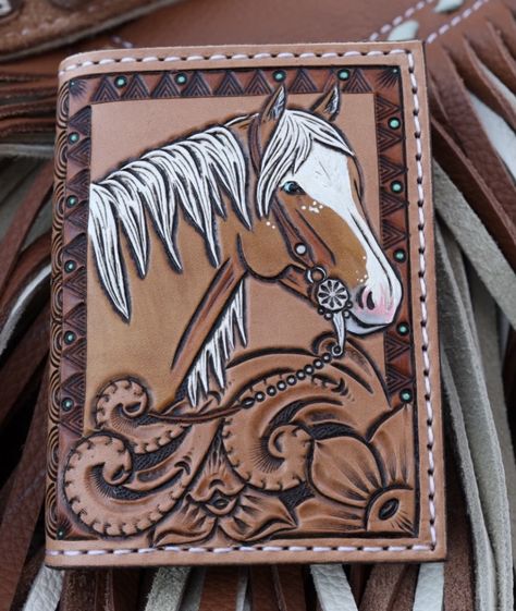 Leather Patterns Templates, Leather Wedding Shoes, Handmade Leather Work, Custom Leather Work, Leather Phone Pouch, Cowgirl Couture, Painted Purse, Western Crafts, Leather Book Covers