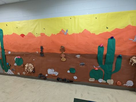 Desert Classroom Theme, Desert Classroom, Cactus Bulletin Board, Train Vbs, Desert Room, Summer Props, Desert Display, Western Vbs, Monumental Vbs