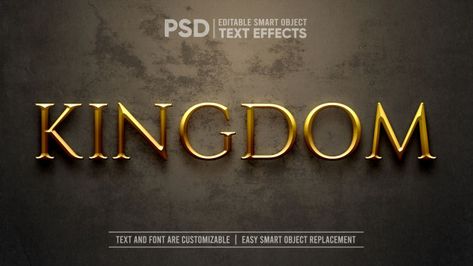 Gold medieval kingdom dramatic text effe... | Premium Psd #Freepik #psd #gold #typography #font #3d Medieval Kingdom, Gold Header, Metallic Letters, Gold Theme Party, Gold Movie, Logo Reference, Greek Font, Attitude Boy, Metal Font