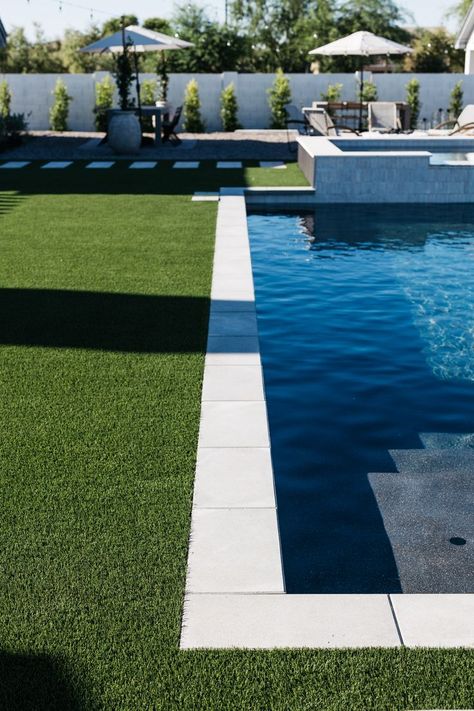 For #theODLhouse pavers and pool coping, Kristen Forgione partnered with Acker Stone! Kristen used Acker-Stone’s 6"x9" Antique Kobble in Pewter and laid them horizontally on her back patio, primary suite patio, driveway, and guest room patio. For the pool coping, she used their Palazzo Coping to give her pool a Hamptons, East Coast feel. Visit Acker-Stone at www.ackerstone.com. Contact by phone: (951)674-0047, by email: info@ackerstone.com Kristen Forgione, Outdoor Pool Furniture, Barn Pool, Patio Driveway, Pool Pavers, Large Backyard Landscaping, Dream Backyard Pool, Outdoor Covered Patio, Permeable Pavers