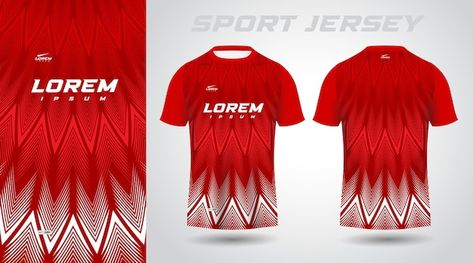 Red tshirt sport jersey design | Premium Vector #Freepik #vector #cycling-jersey #bike-jersey #running-shirt #soccer-mockup Red Jersey Design, Sport Jersey Design, Sports Jersey Design, Sport Jersey, Red Jersey, Bike Jersey, Galaxy Phone Wallpaper, Cycling Jerseys, Graphic Tee Design