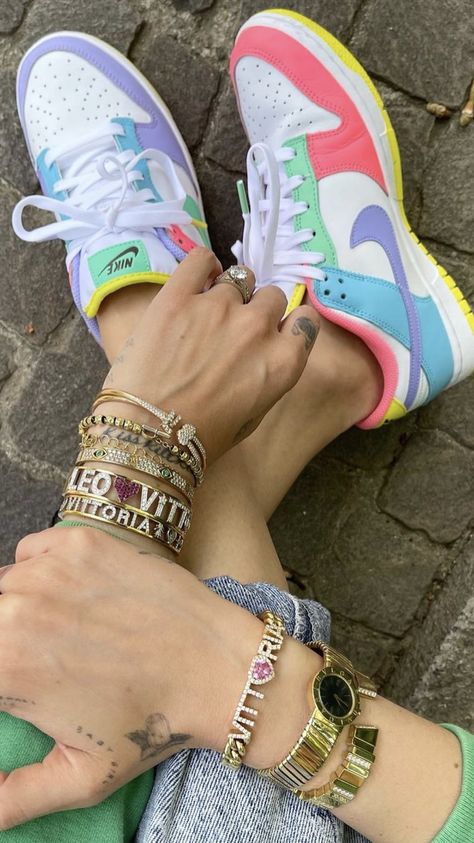 Chiara Ferragni Shoes, Chiara Ferragni Style, Tenis Nike, Dunk Low, Nike Outfits, Arm Candy, Nike Dunks, Hoka Running Shoes, Cute Jewelry