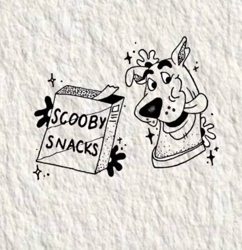 Mini Scooby Doo Tattoo, Scooby Doo Line Art, Scooby Doo Tattoo Ideas Design, Old Cartoon Tattoo Ideas, Scooby Snack Tattoo, Cute Scooby Doo Tattoo, Old Friends Tattoo, Scooby Tattoo Ideas, Scooby Doo Matching Tattoos