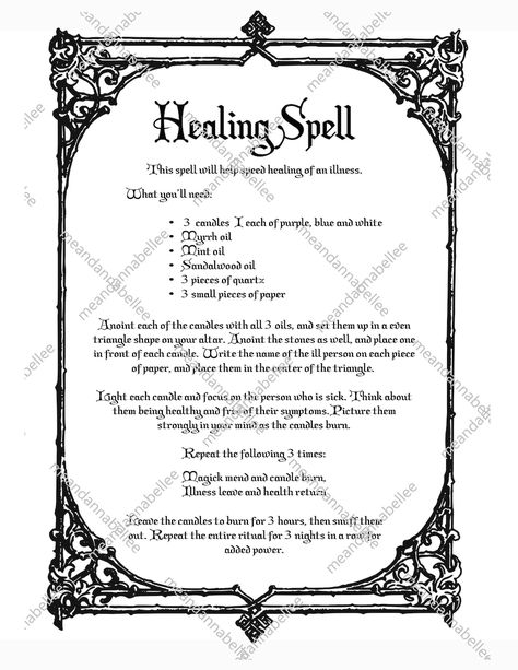 Healing Spell, Paganism Spells, Witchcraft Spells For Beginners, Annabel Lee, Spells For Beginners, Wiccan Magic, Witch Spirituality, Magic Spell Book, Healing Spells