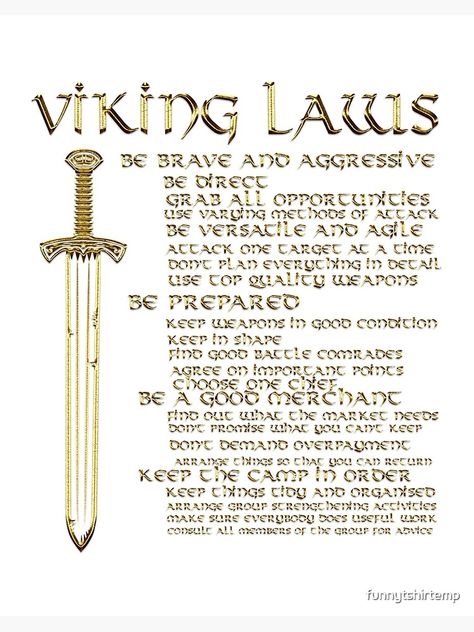 "Viking Laws Sword Scandinavia Iceland Valhalla" Art Board Print by funnytshirtemp | Redbubble Viking Laws, Valhalla Art, Scandinavia, Family Tree, Iceland, Art Boards, Vikings, Tattoos, For Sale