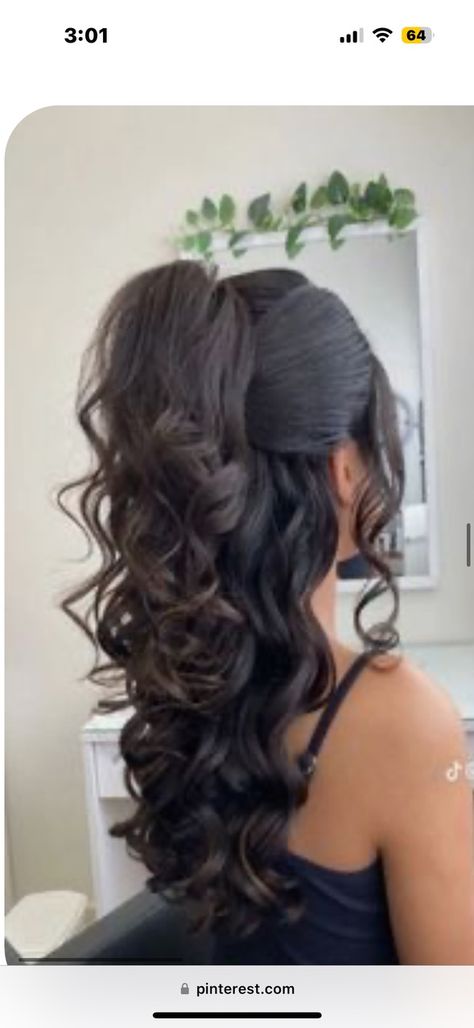 Simple Prom Hair, Quinceanera Hairstyles, Quince Hairstyles, Wedding Hairstyles For Long Hair, Short Hair Cuts For Women, Ponytail Hairstyles, Prom Hair, Quince, Quinceanera