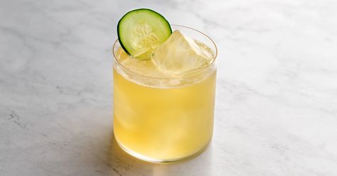 The Irish Maid is a Whiskey Sour variation featuring Irish whiskey, lemon juice and fresh cucumber. It makes the case for whiskey as a summer drink. Making Liquor, Bartender 101, Manly Food, St Germain Cocktail, Liqueur Recipes, Irish Drinks, Bartenders Guide, Yummy Cocktails, Cocktails To Try